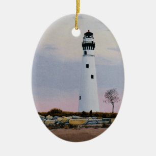 Ovale En Céramique Ornement du phare de la soirée