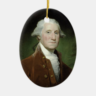 Ovale En Céramique Ornement du Président George Washington