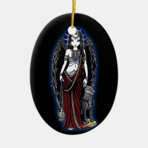 Ovale En Céramique Ornement égyptien gothique d'art d'ange de