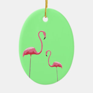 Ovale En Céramique Ornement flamants roses