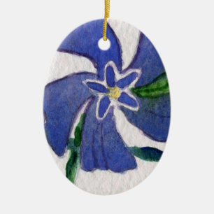 Ovale En Céramique Ornement floral "Vinca Vine"