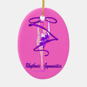 Ovale En Céramique Ornement gymnastique rythmique fait sur commande