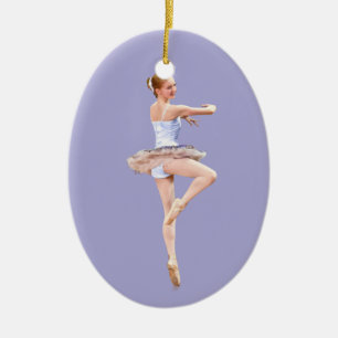 Ovale En Céramique Ornement personnalisable de ballerine