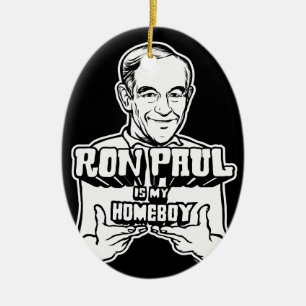 Ovale En Céramique Ron Paul est mon ornement de Homeboy
