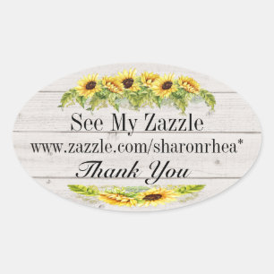 Ovale Faites-en votre propre Sticker Sunflower