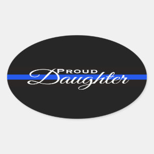 OVALE FIÈRE POLICIER DE FILLE OVAL BUMPER STICKER
