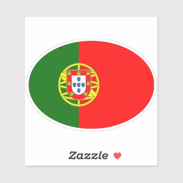 Ovale Flagge Portugals Aufkleber (Blatt)