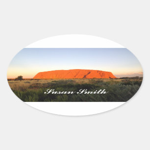 Ovale Foto-Aufkleber mit Namen - Australisches Out Ovaler Aufkleber