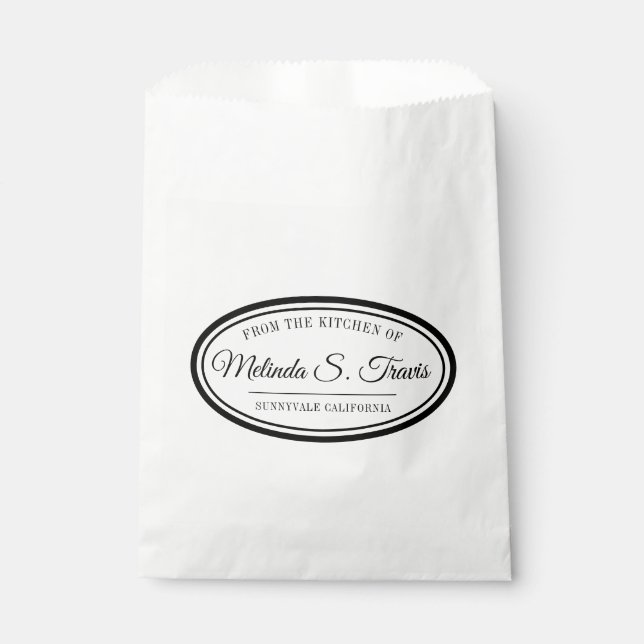 Ovale Grenze Von der Küche der Gefälligkeitstasche Geschenktütchen (Vorderseite)