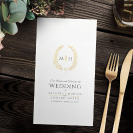 Ovale Hochzeit der Schwarzen und Goldenen Kleider Serviette