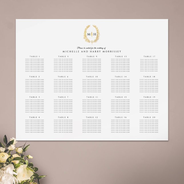 Ovale Hochzeit mit Gold 20 Tische Poster (Von Creator hochgeladen)