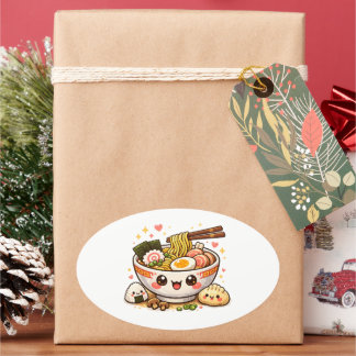 Ovale Kawaii Ramen Sticker