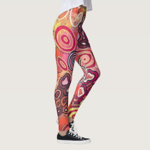 Ovale Korallen Originale Abstrakte Kunstwerke Leggings