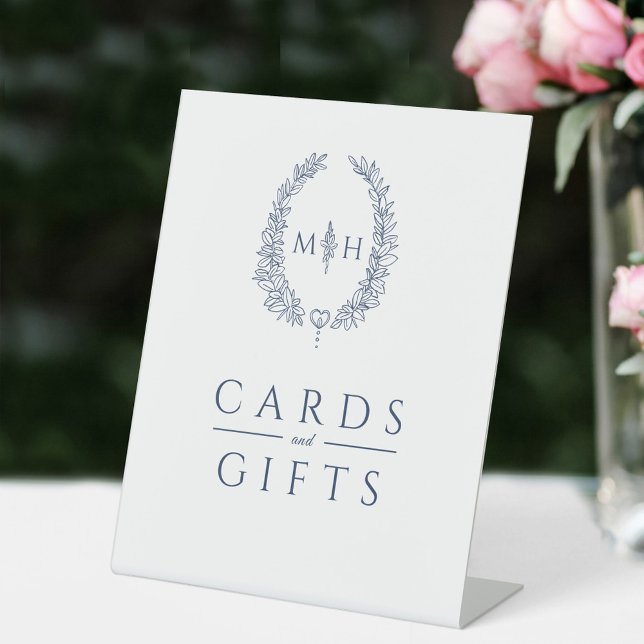 Ovale Kranz weiße Marinekarten Hochzeitskarten und Sockelschild (Von Creator hochgeladen)
