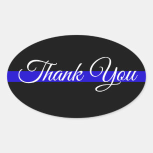 Ovale LA POLICE DU Merci SOUTIENT OVAL BUMPER STICKER