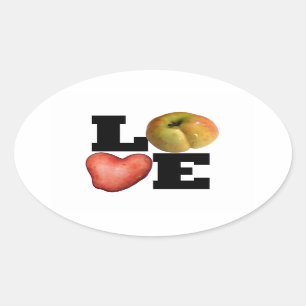 Ovale LOVE Collection Coeur Pomme de terre Oval Sticker