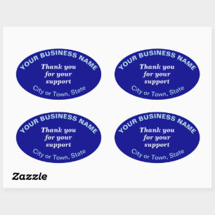 Ovale Merci pour votre support sur Sticker Oval Bleu
