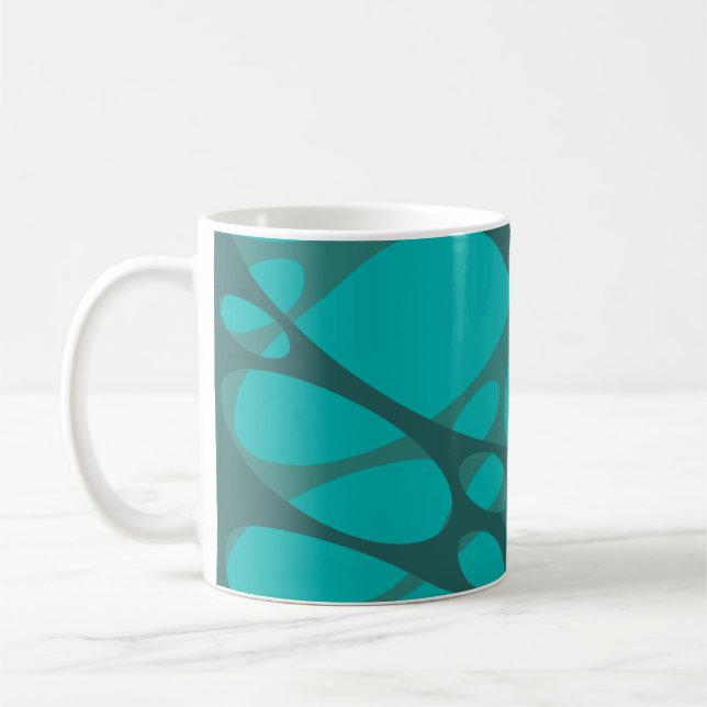 Ovale mit aquamariner Lage Kaffeetasse (Links)