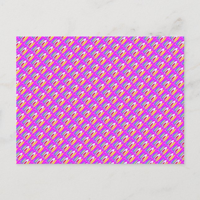 Ovale Musterkunst in gemischten Farben hell modern Postkarte (Vorderseite)