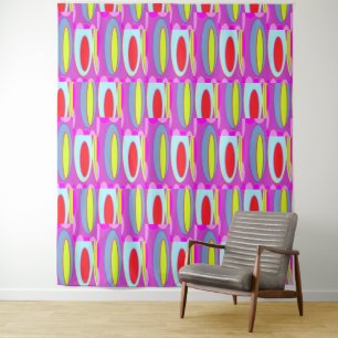 Ovale Musterkunst in gemischten Farben hell modern Wandteppich