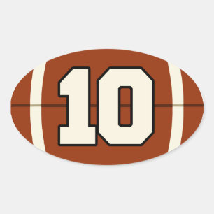Ovale Numéro 10 Sticker de football