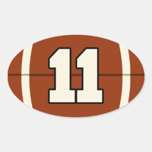 Ovale Numéro 11 Sticker de football.