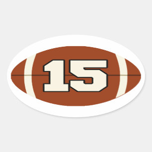 Ovale Numéro 15 Sticker de football.