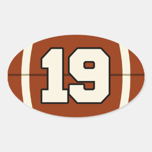 Ovale Numéro 19 Sticker de football
