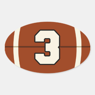 Ovale Numéro 3 Sticker de football
