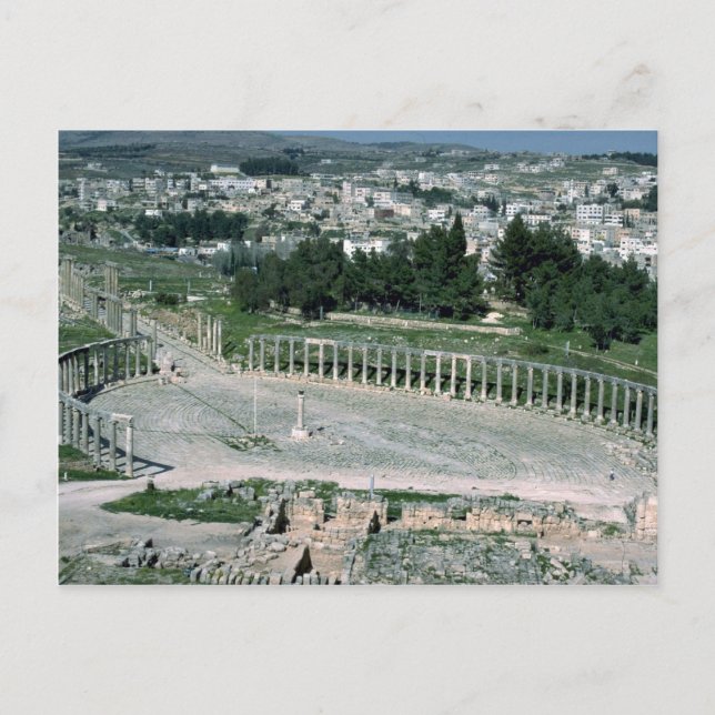 Ovale Piazza, antike Decapolis Stadt Jarash, Jorda Postkarte (Vorderseite)