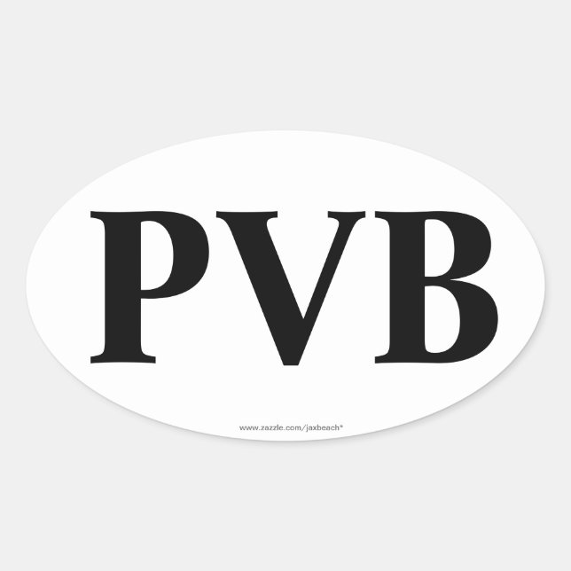 Ovale "PVB" Ponte Vedra plage FL Oval Bumper Sticker (Devant)