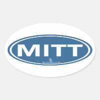 Romney Ryan Mitt Sticker Oval (bleu)