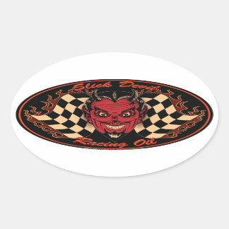 Ovale Slick Devil Motor Oil Sticker
