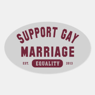 Ovale Soutien Sticker pour l'égalité de mariage gay