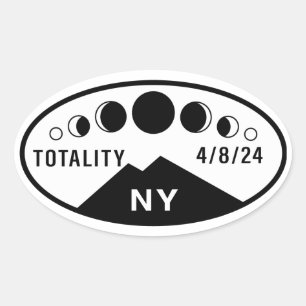 Ovale Sticker à bouteille Eclipse - New York