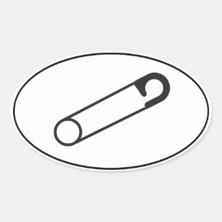 Ovale Sticker à broche de sécurité fermée | Support | Al