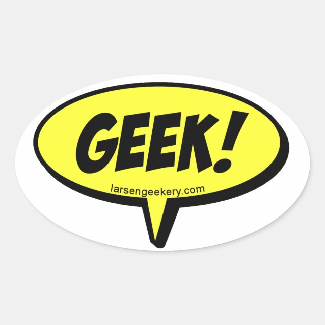 Ovale Sticker à bulle geek (Devant)