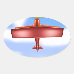 Ovale Sticker à contre-courant rouge volant