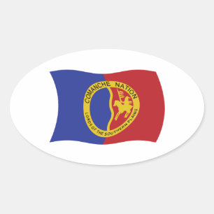 Ovale Sticker à drapeau de la nation Comanche