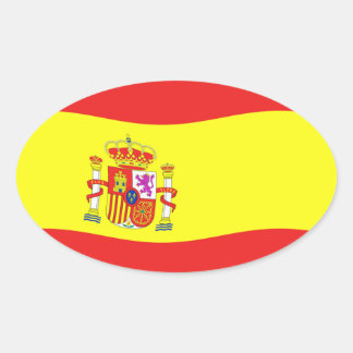 Ovale Sticker à drapeau espagnol