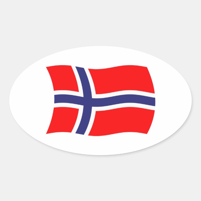 Ovale Sticker à drapeau norvégien (Devant)