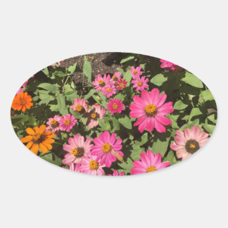 Ovale Sticker à fleurs