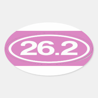 Ovale Sticker à marathon rose 26,2