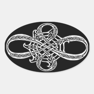 Ovale Sticker à noeud infini