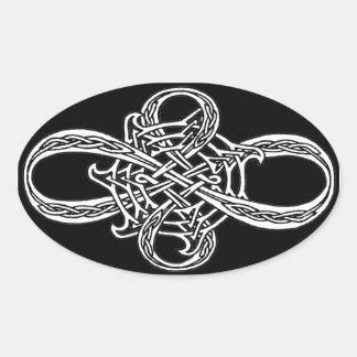 Ovale Sticker à noeud infini