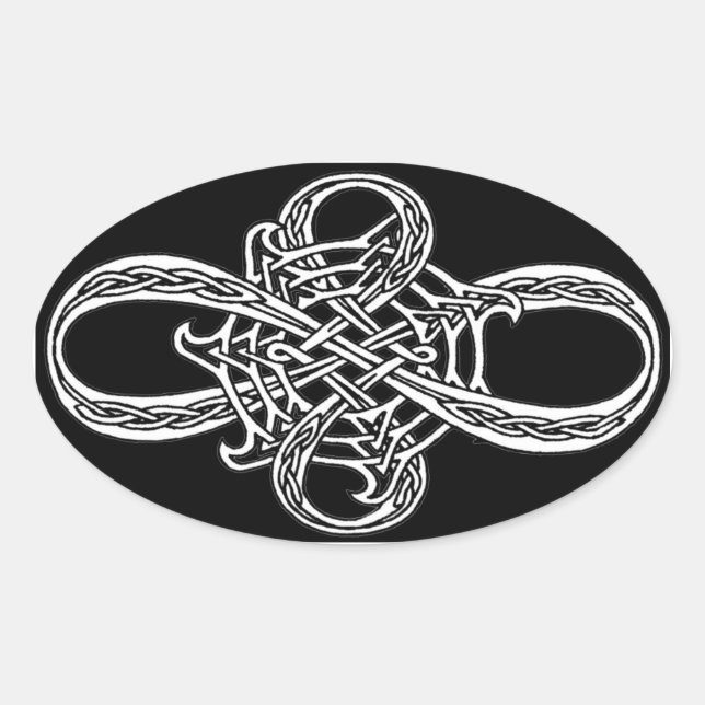 Ovale Sticker à noeud infini (Devant)