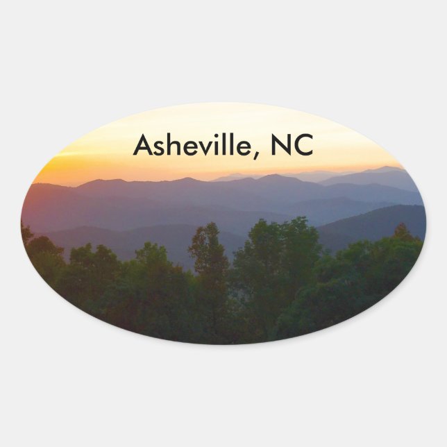 Ovale Sticker Asheville, NC (Devant)