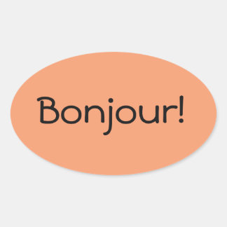 Ovale Sticker Bonjour