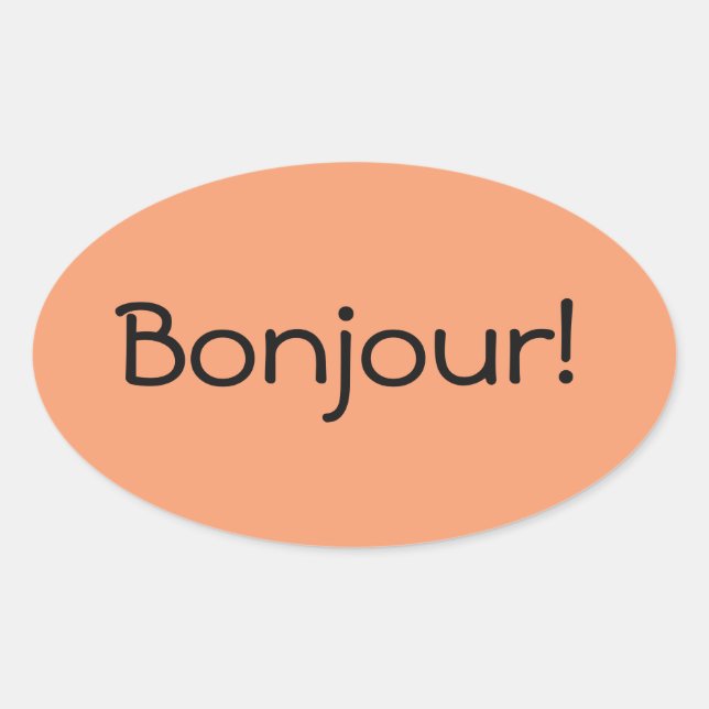 Ovale Sticker Bonjour (Devant)