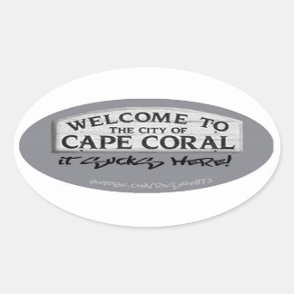 Ovale Sticker Cape Coral Sucks